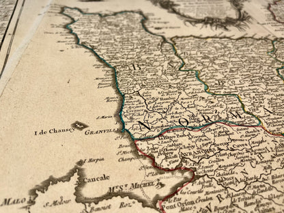Décoration carte géographique ancienne de la Normandie