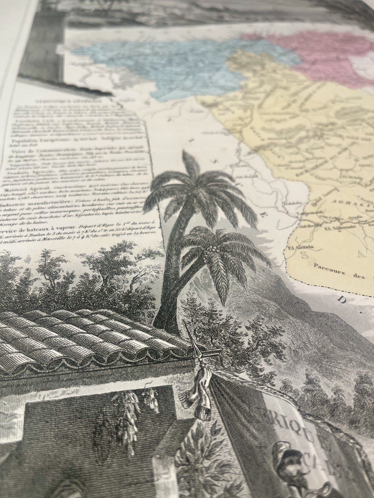 Détail de la carte ancienne de l'Algérie, Province d'Alger