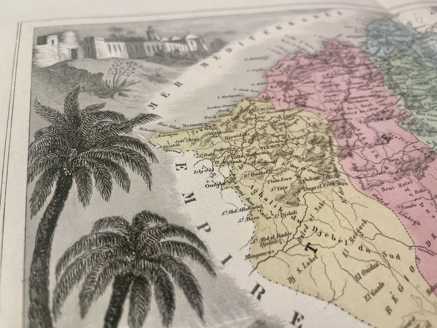 Détail de la carte ancienne de l'Algérie, Province d'Oran