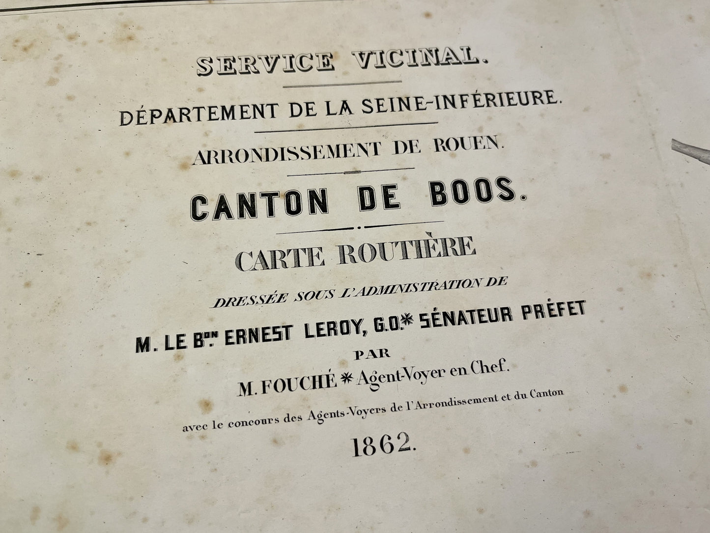 Détail de la carte ancienne de Boos, Seine-Maritime