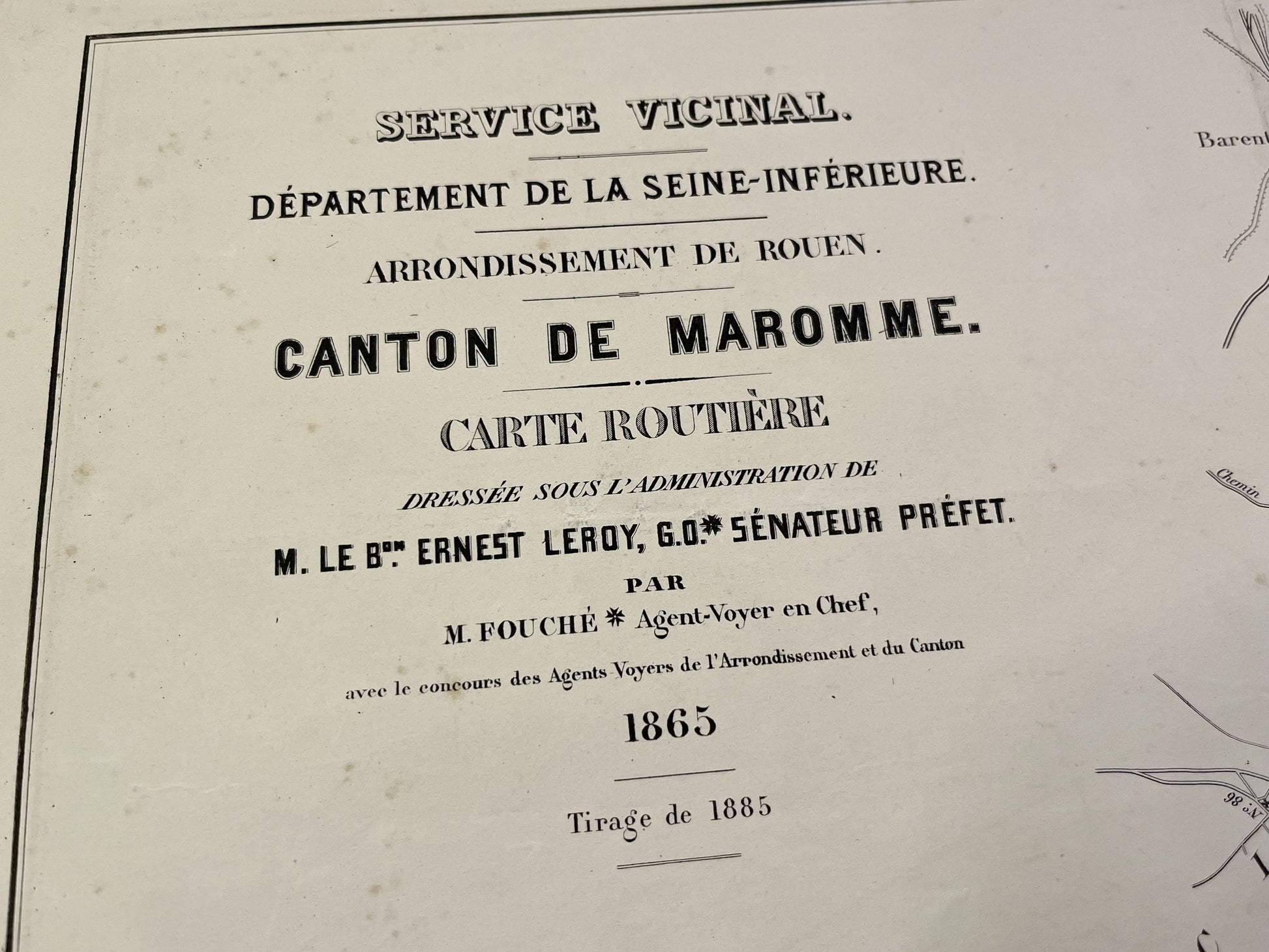 Détail de la carte ancienne de Maromme, Normandie