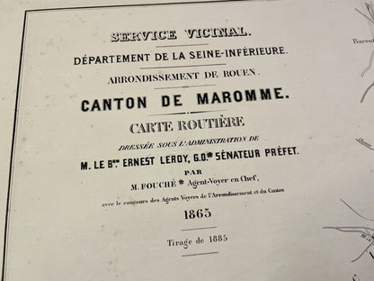 Détail de la carte ancienne de Maromme, Normandie