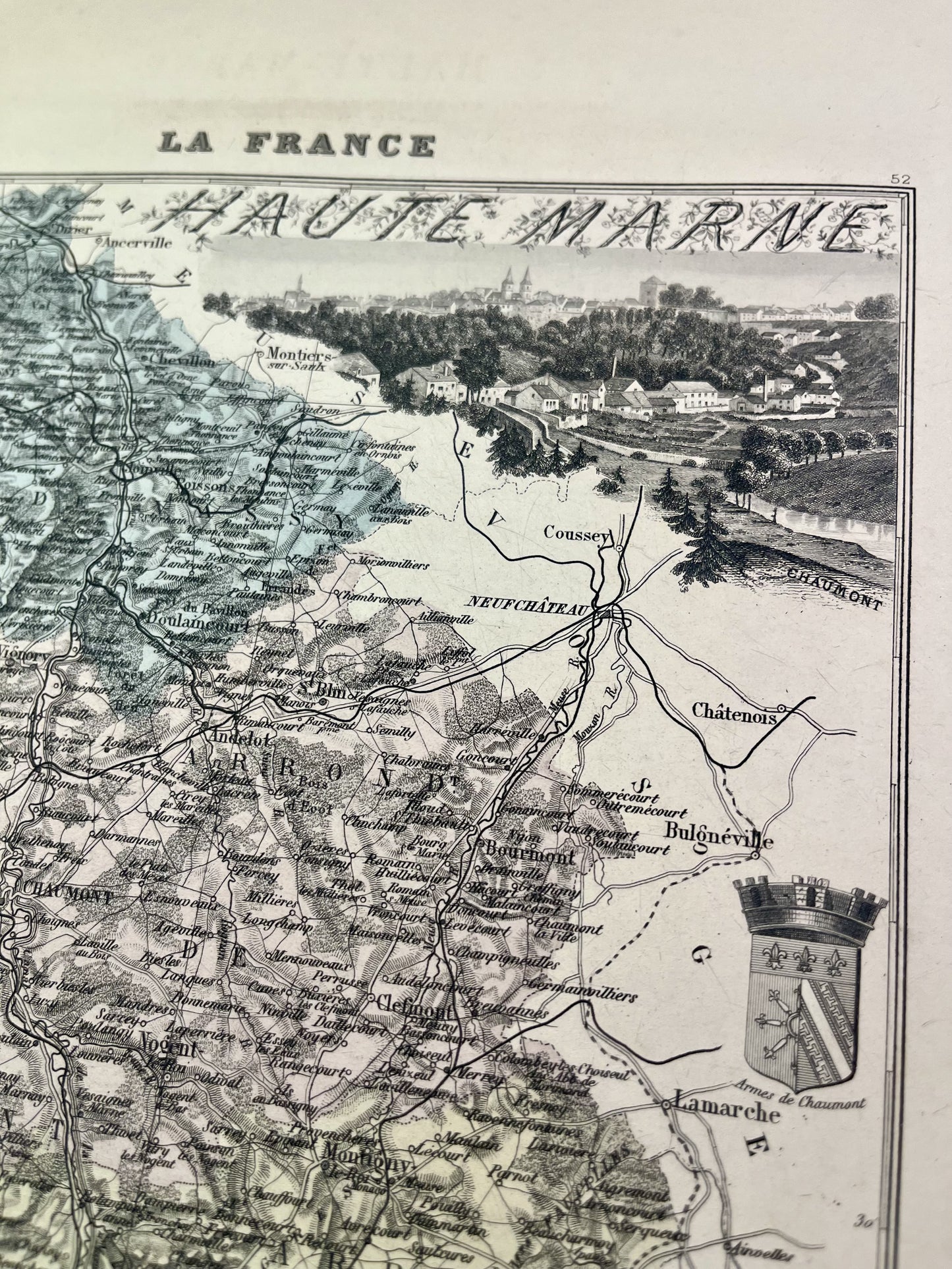 Carte de la Haute-Marne avec villes et villages