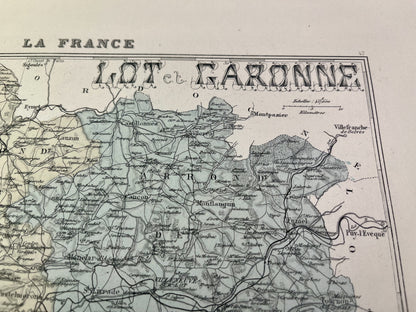 Carte du Lot-et-Garonne avec villes et villages