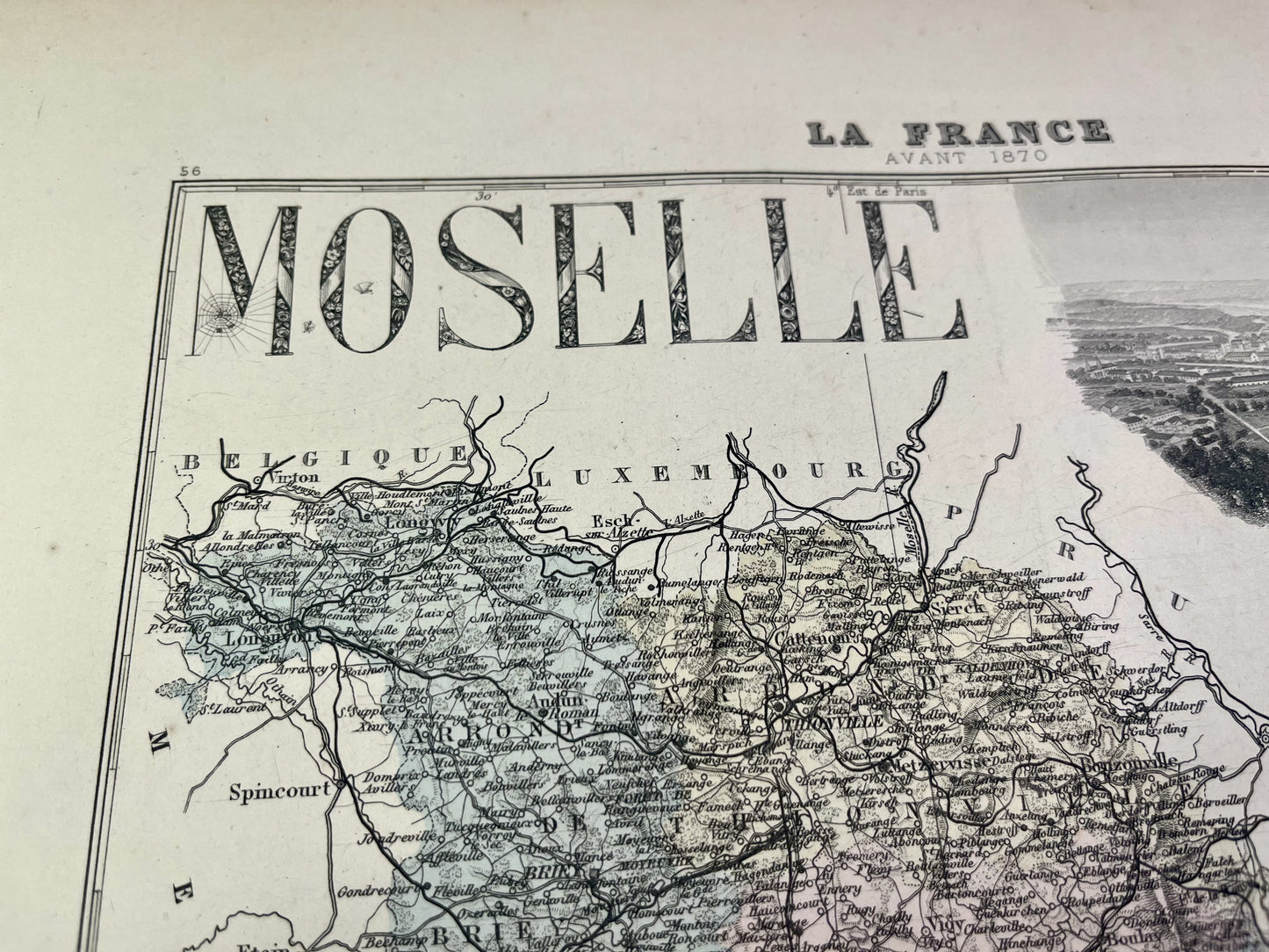 Carte de la Moselle avec villes et villages