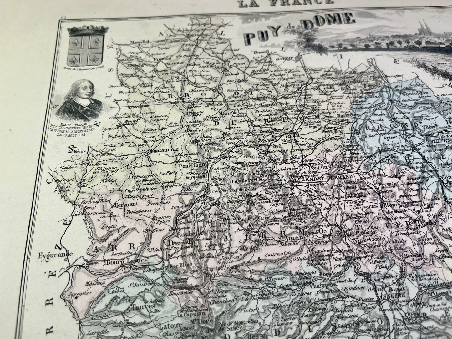 Carte du Puy de Dôme avec villes et villages
