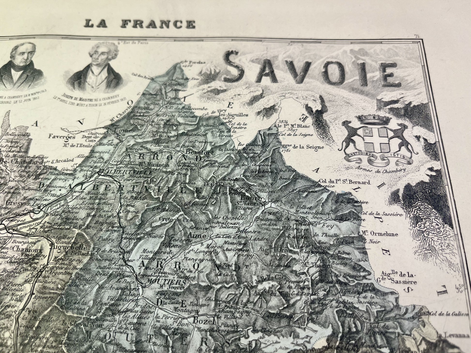 Carte de la Savoie avec villes et villages