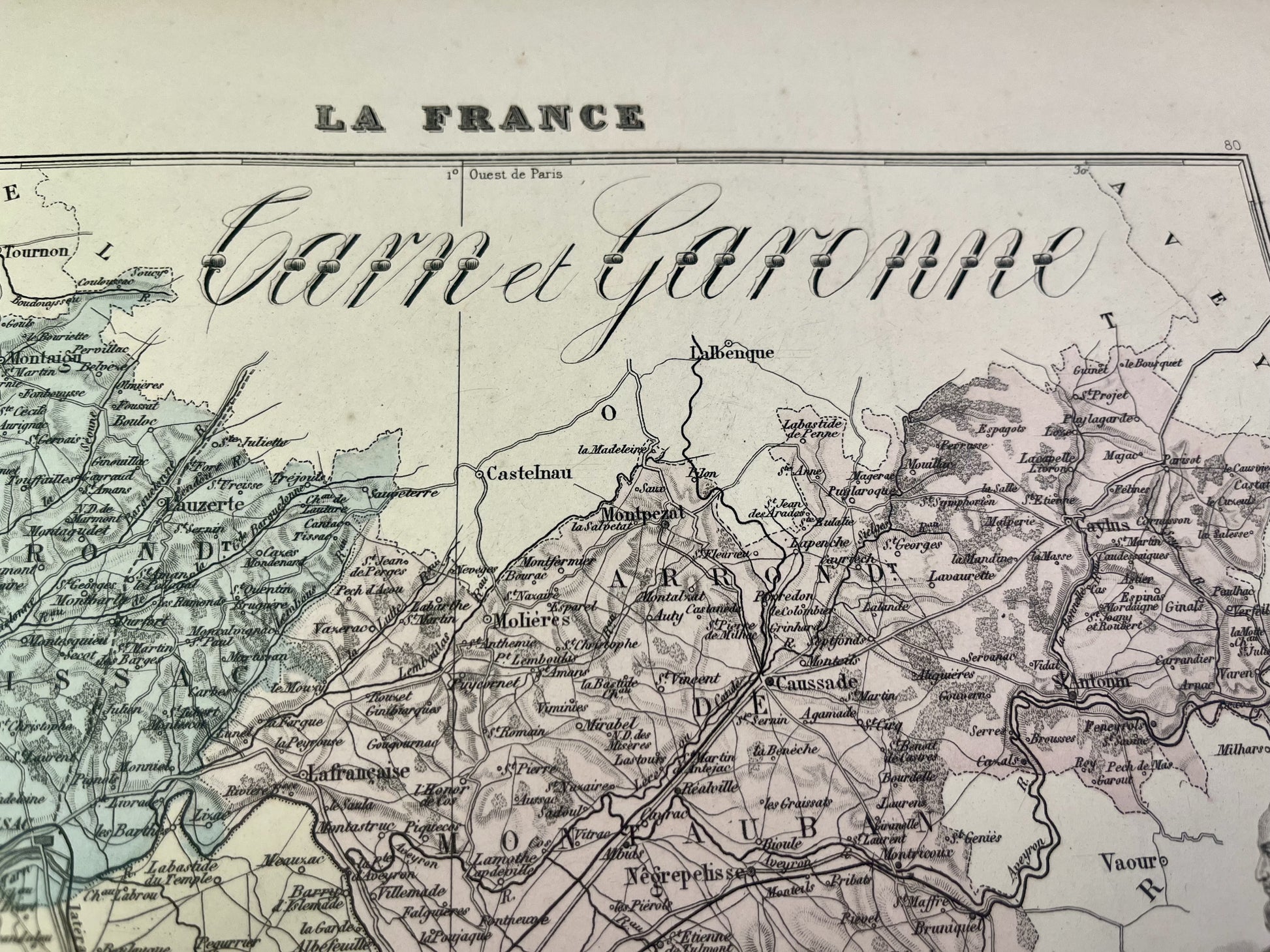 Carte du Tarn-et-Garonne avec villes et villages