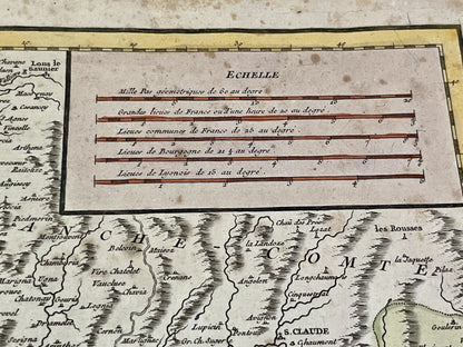 Echelle carte ancienne Lyonnais Bourgogne