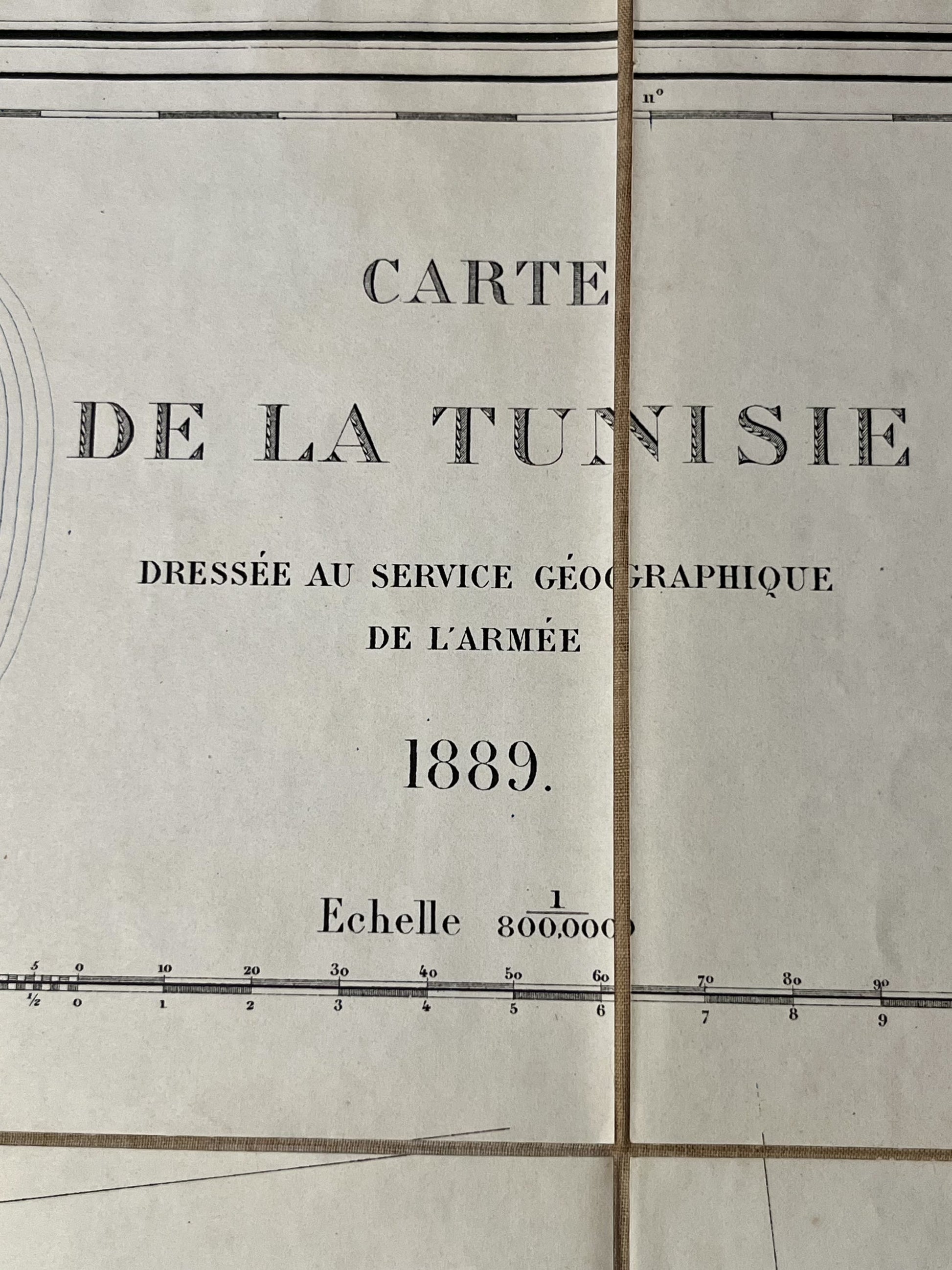Grand carte ancienne Tunisie par Armee