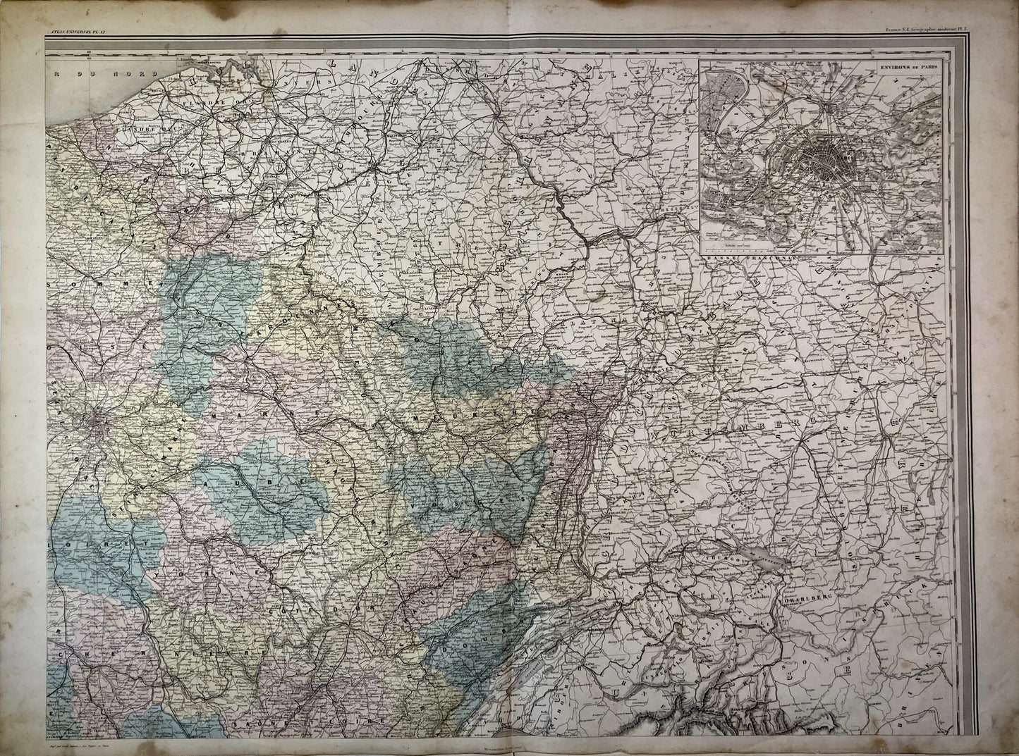 Carte du Nord-Est de la France par A.H. Dufour