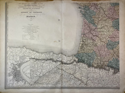 Carte du Sud-Ouest de la France par A.H. Dufour