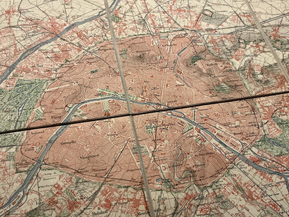 Grande carte ancienne Paris et banlieue