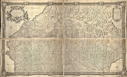 Grande carte ancienne Pyrenees