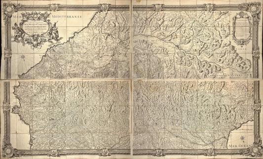 Grande carte ancienne Pyrenees