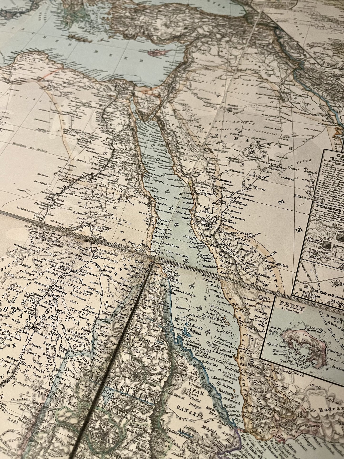 Grande carte vintage Afrique Nil