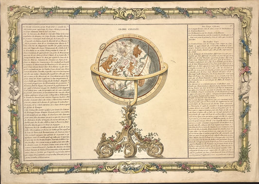 Gravure ancienne Globe Celeste