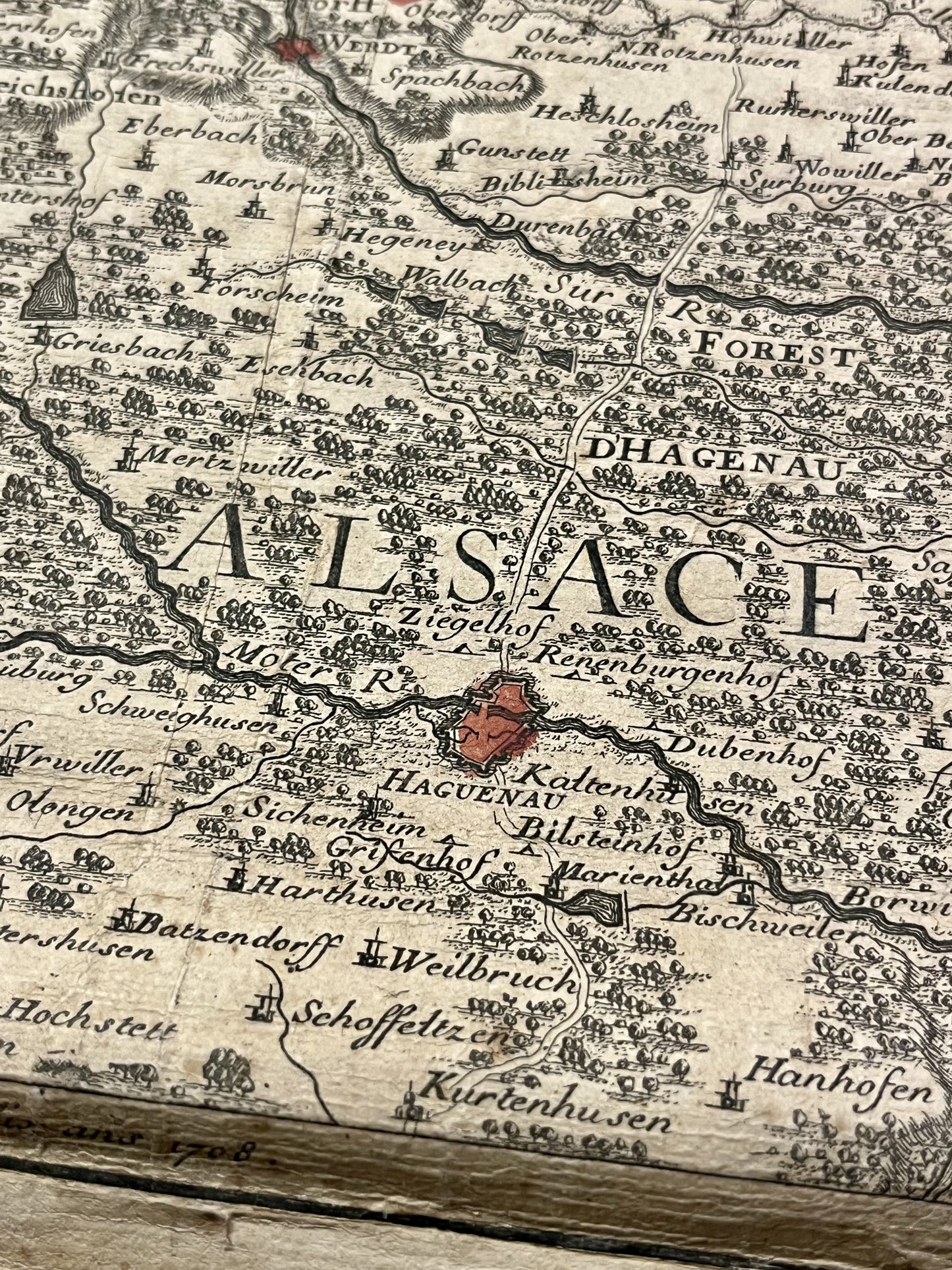 Haguenau carte geographique ancienne