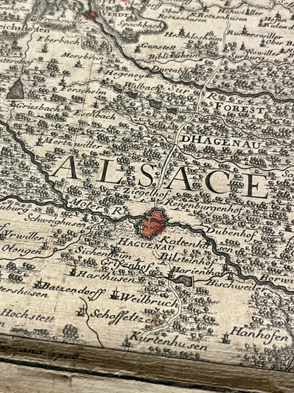 Haguenau carte geographique ancienne