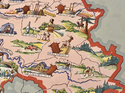 Achat carte picturale ancienne Liege