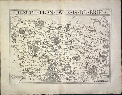 Carte ancienne du pays de Brie par D. de Templeux - ca. 1650