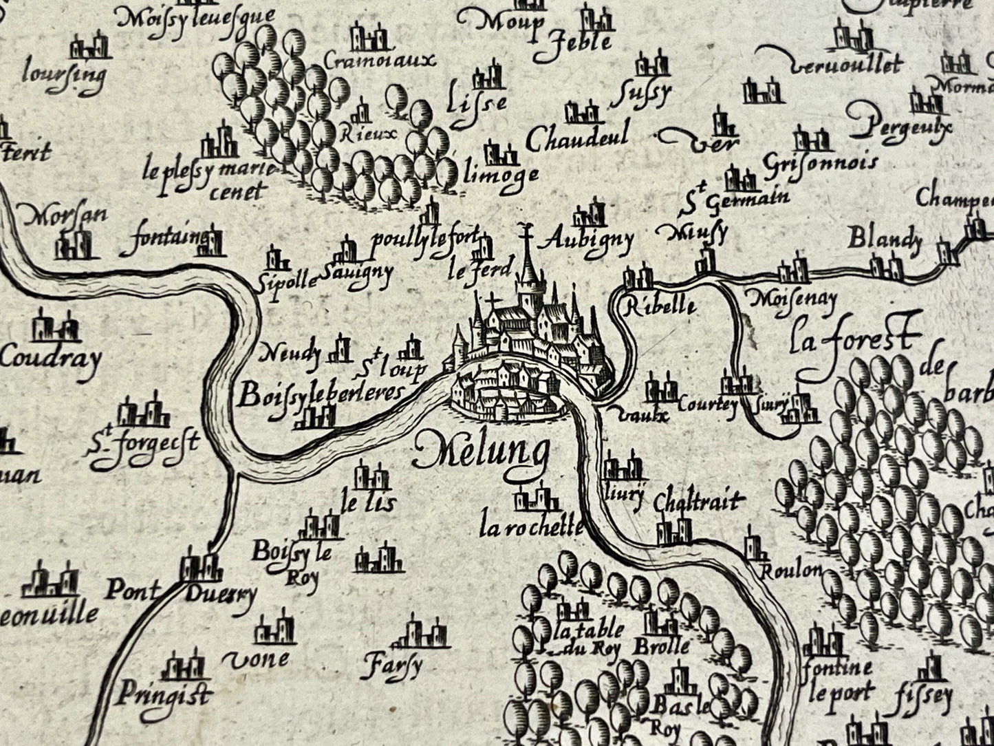 Carte ancienne du pays de Brie par D. de Templeux - ca. 1650
