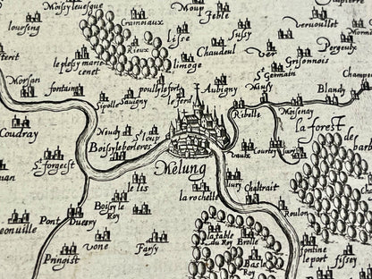 Carte ancienne du pays de Brie par D. de Templeux - ca. 1650