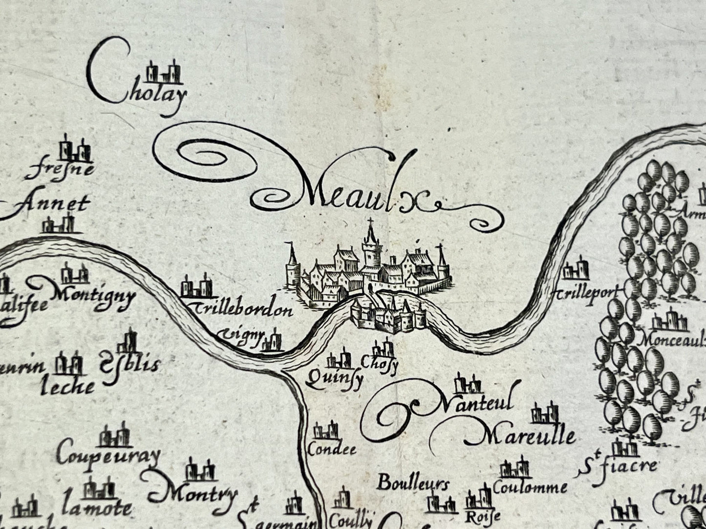 Carte ancienne du pays de Brie par D. de Templeux - ca. 1650
