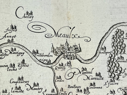 Carte ancienne du pays de Brie par D. de Templeux - ca. 1650