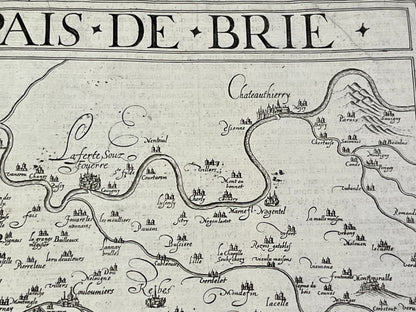 Carte ancienne du pays de Brie par D. de Templeux - ca. 1650