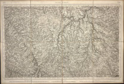 Carte ancienne d'Aubusson et ses environs par le Dépôt de la Guerre - 1852