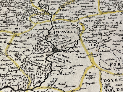 Le mans carte geographique ancienne