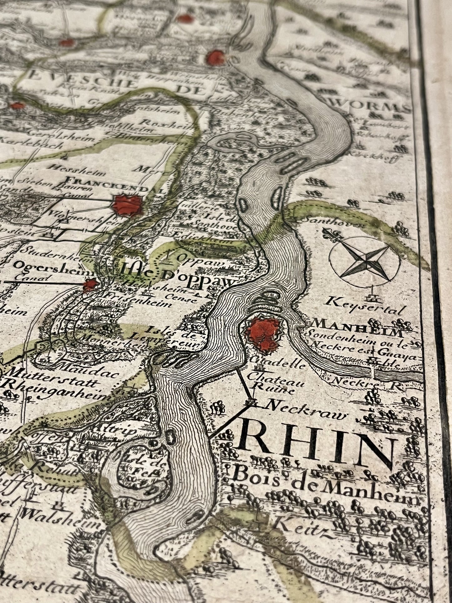 Mannheim RHine antique map