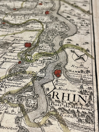 Mannheim RHine antique map