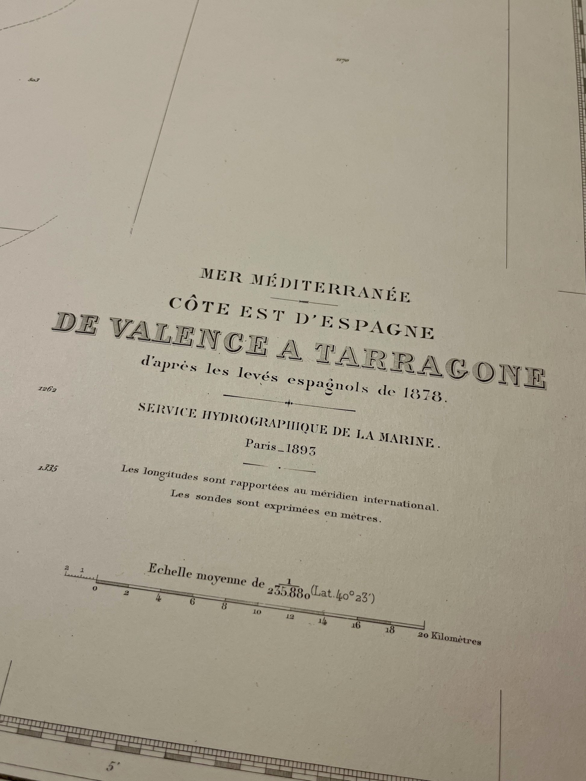 Mapa antiguo Valencia Tarragone