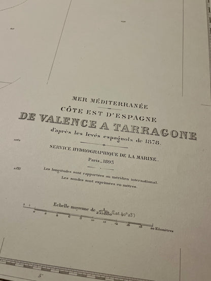 Mapa antiguo Valencia Tarragone