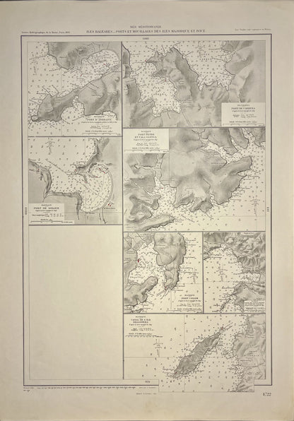 Mapa antiguo puertos Majorque