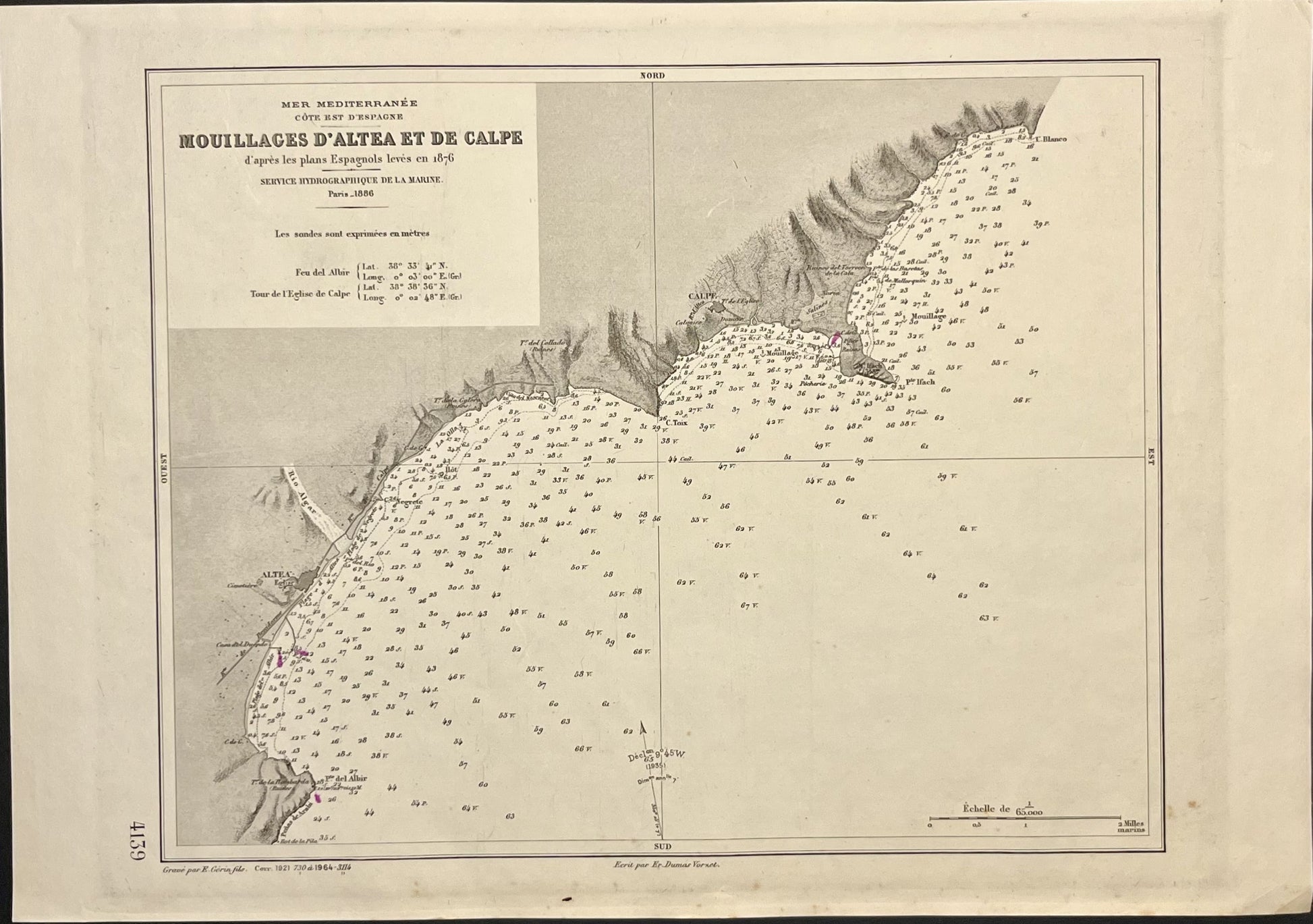 Mapo antigua Altea y Calpe
