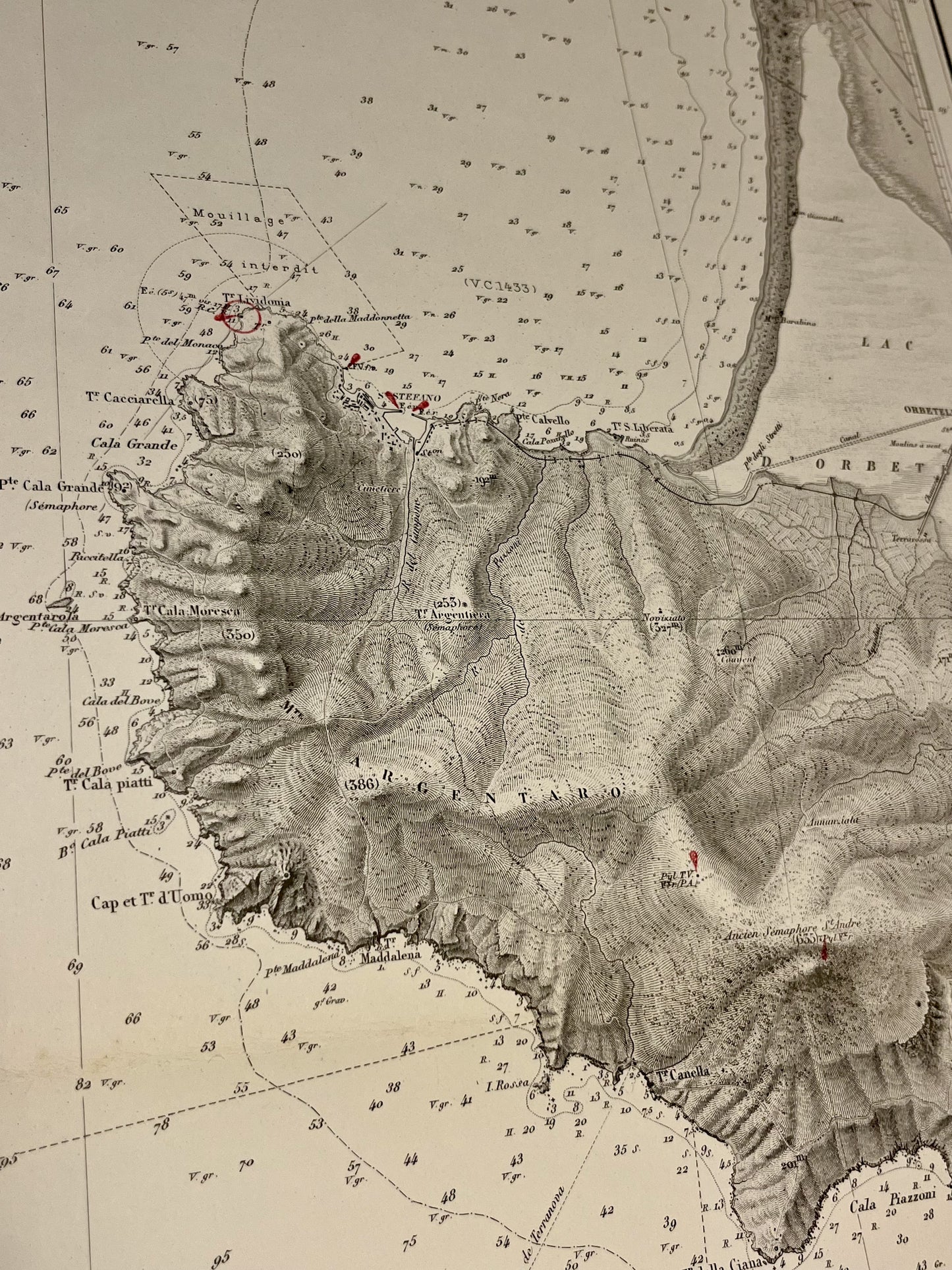 Mappa antica Argentaro Monto