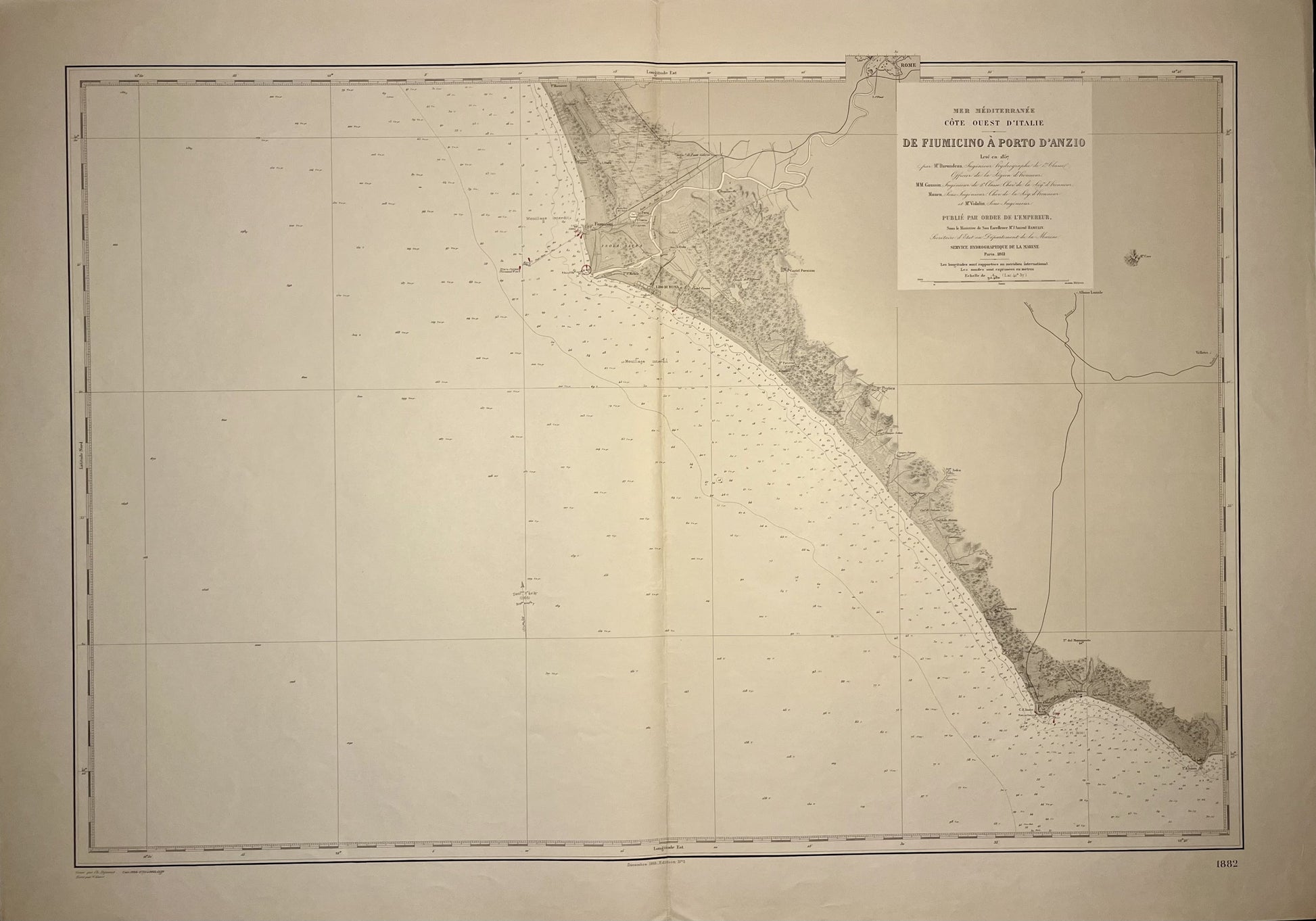 Mappa antica Fiumicino Porto di Anzio