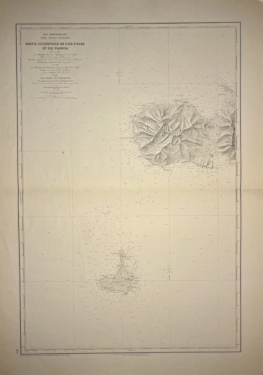 Mappa antica Isola Elba Pianosa
