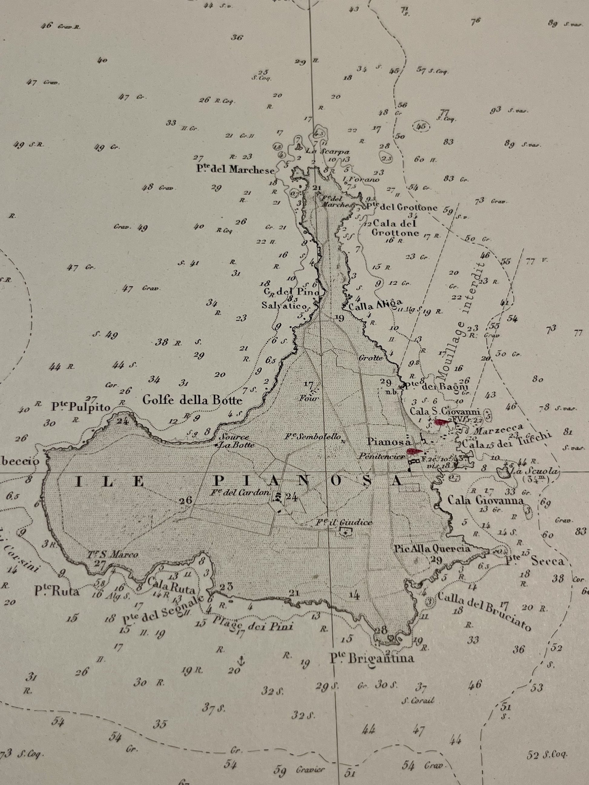 Mappa antica Isola Pianosa