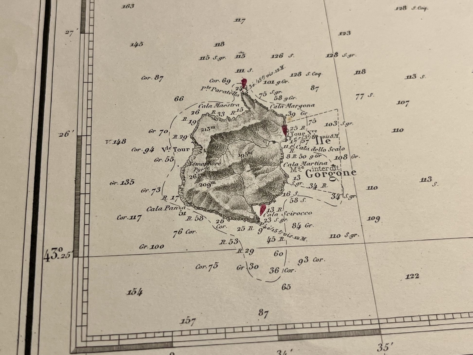 Mappa antica Isola di Gorgone