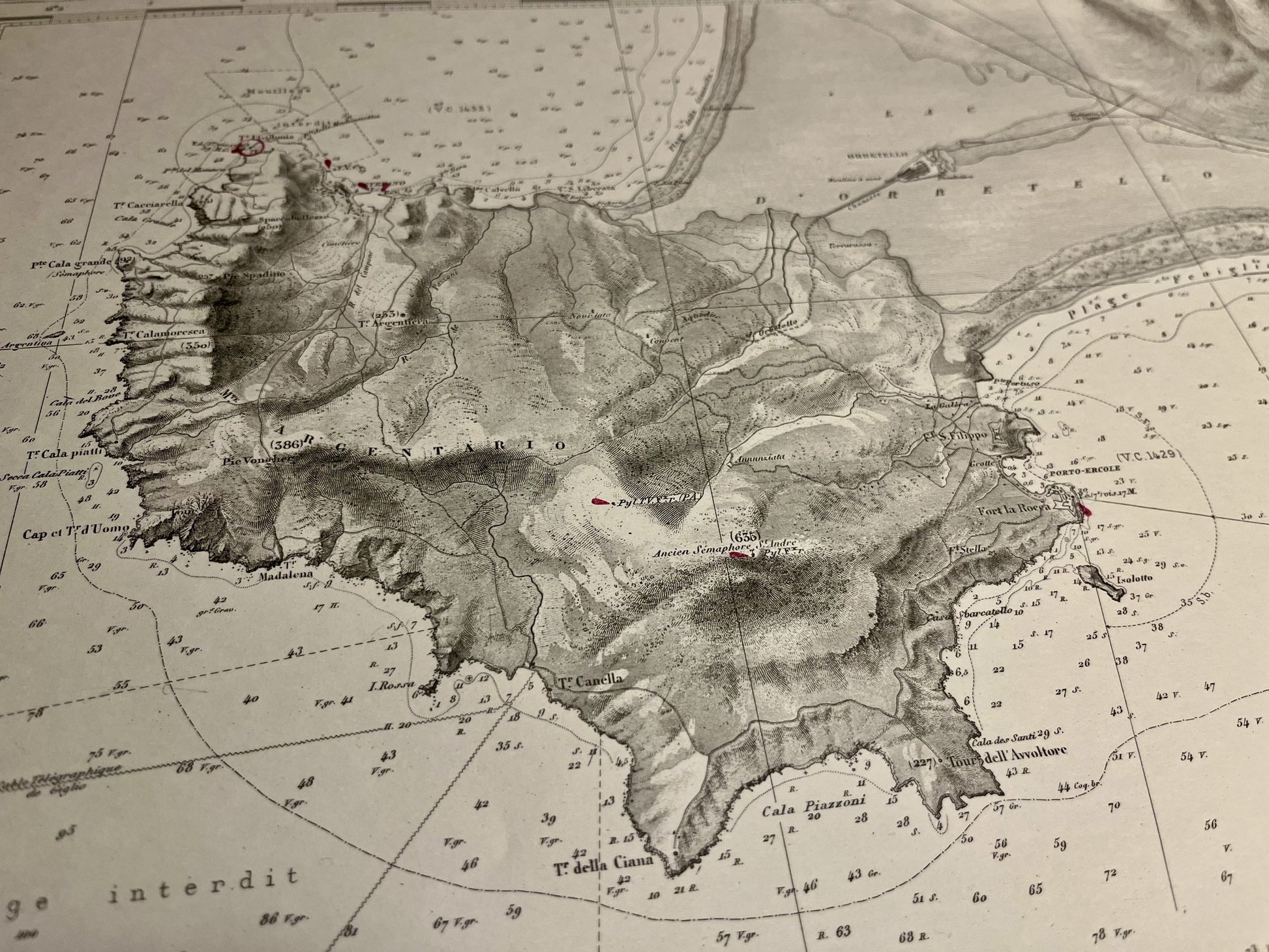 Mappa antica Munto Argentaro