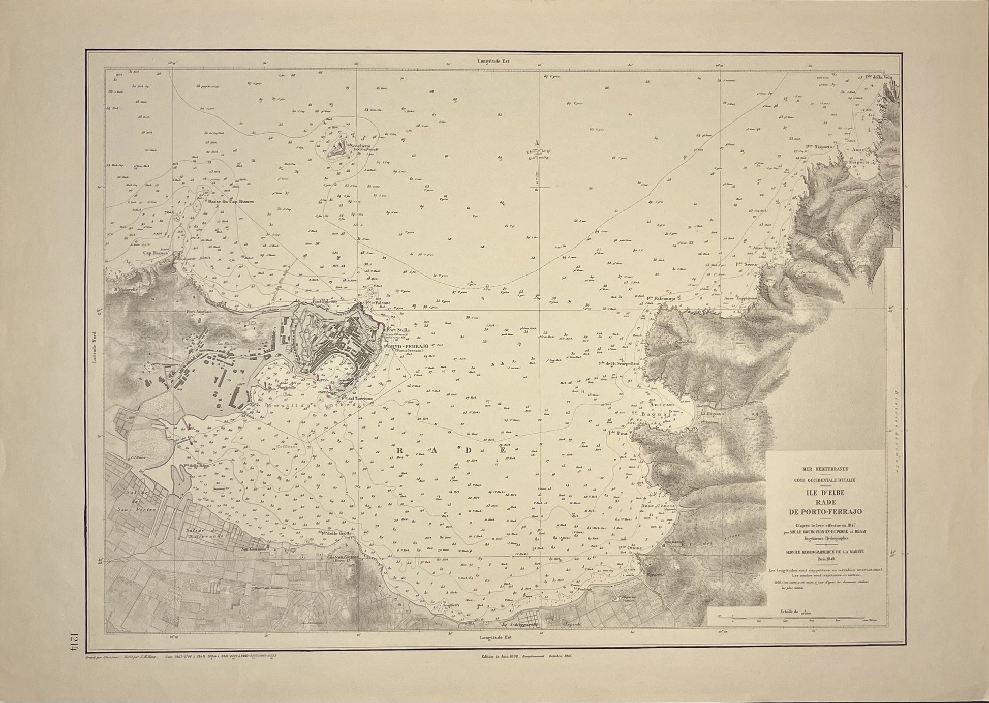 Mappa antica Portoferraio Elba