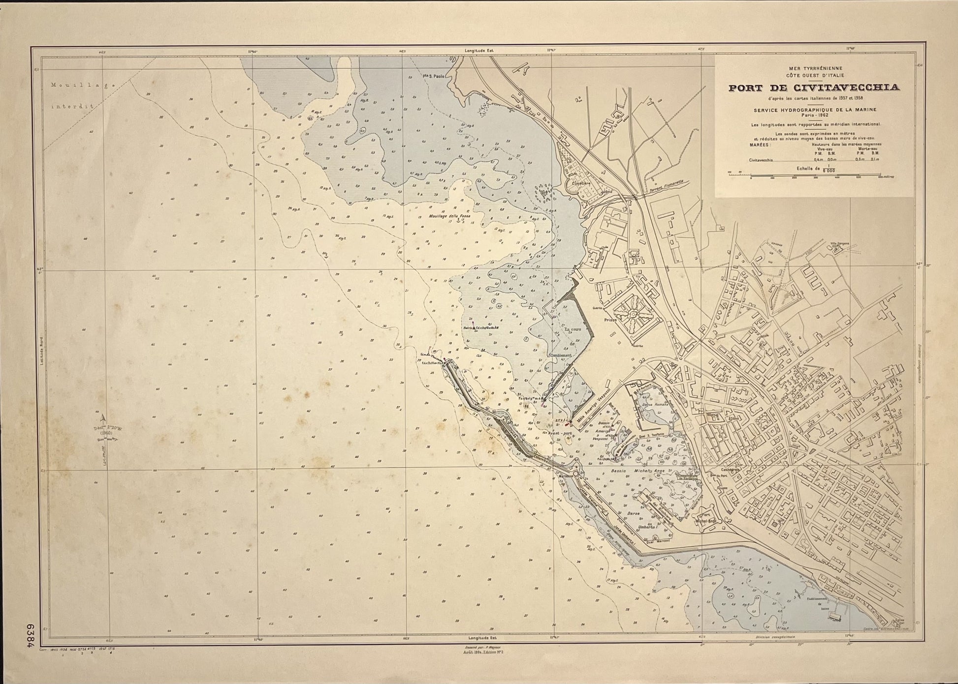 Mappa antica Puerto di Civitavecchia