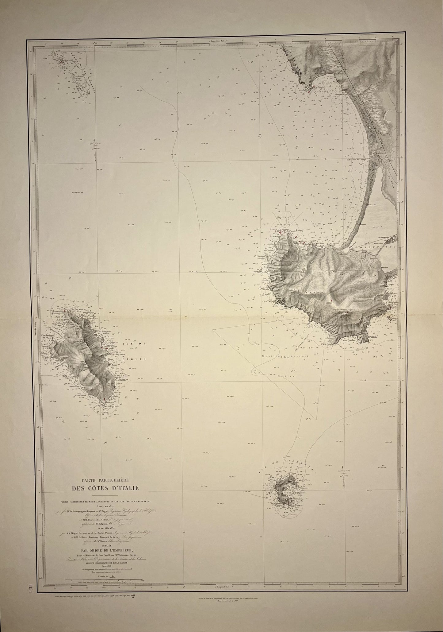 Mappa antica isola di Giglio Giannutri