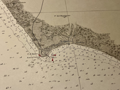 Mappa antica porto di Anzio Italia