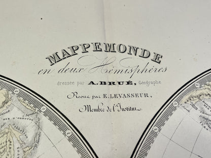 Mappemonde ancienne par Brue
