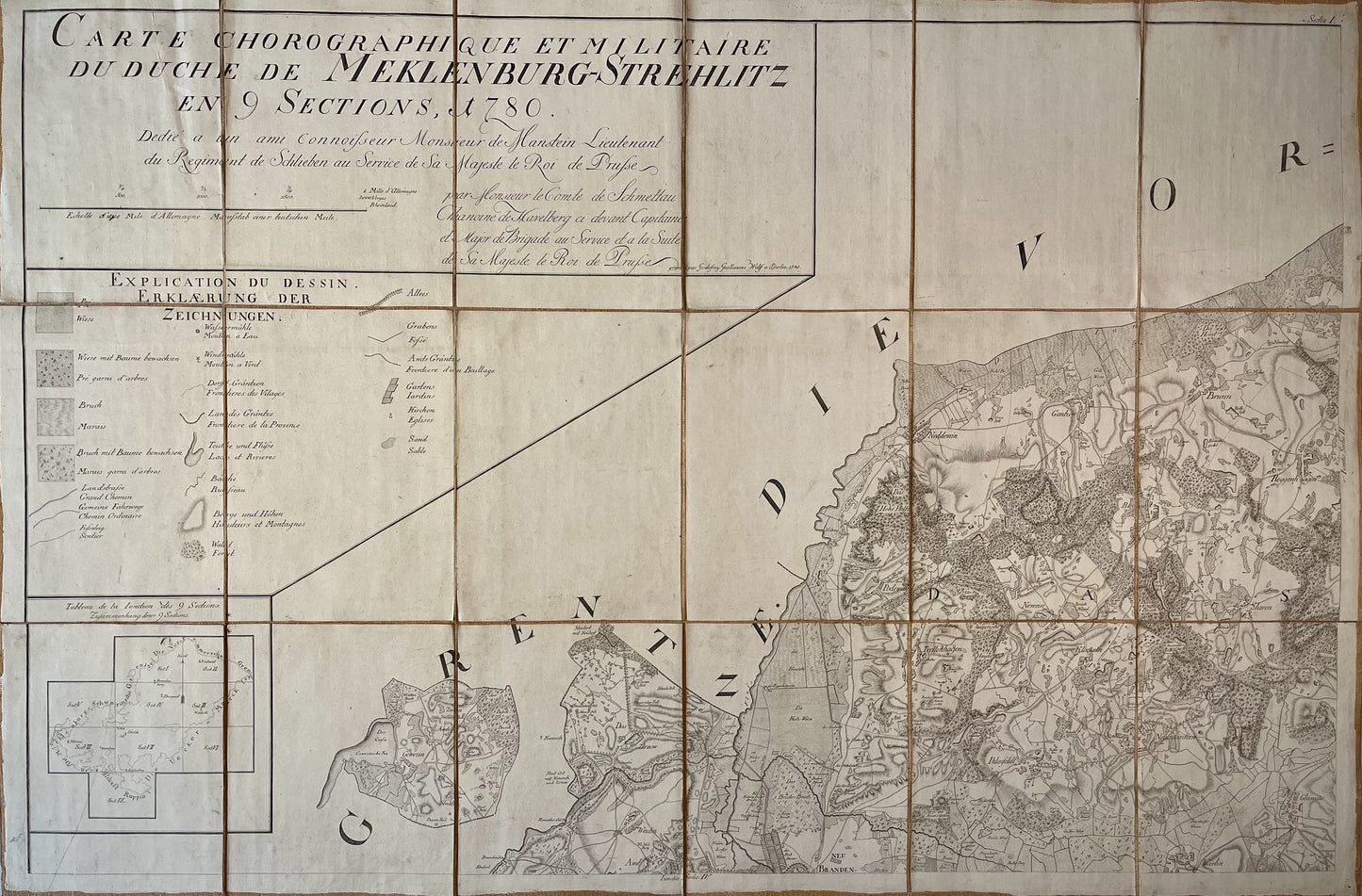 Carte géographique ancienne de Mecklenburg-Strelitz